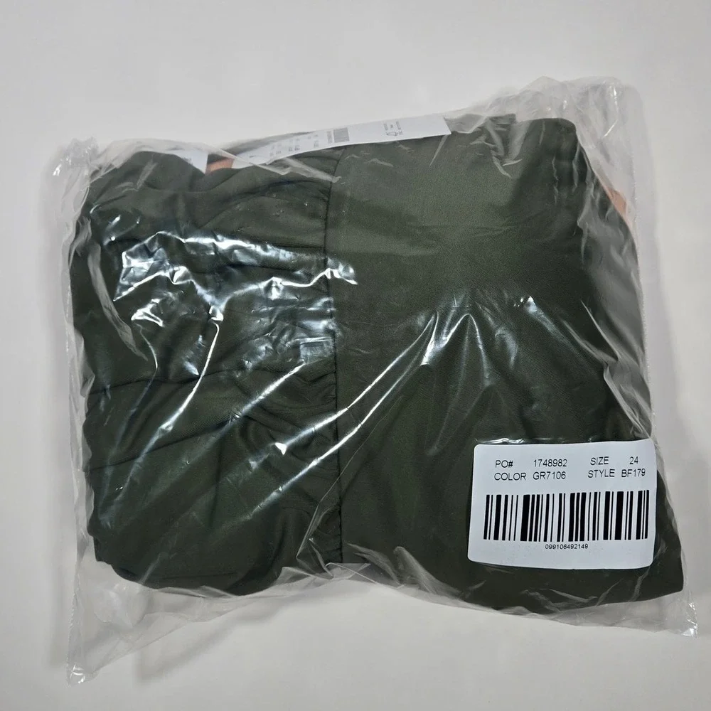 J. Crew Ruched squareneck one-piece in‎ Safari Green 24 NWT
